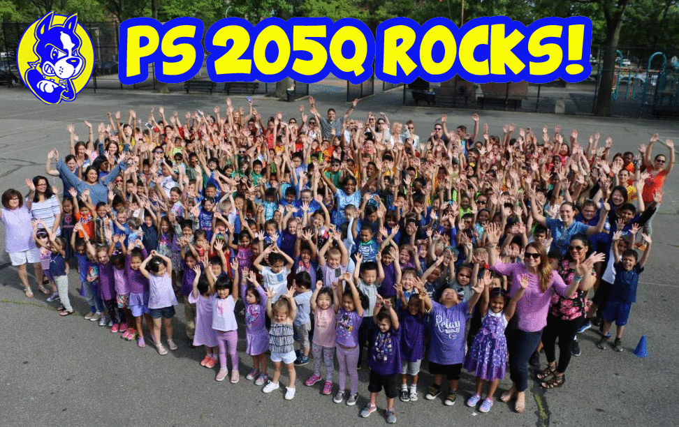 image of ps 205 students in schoolyard