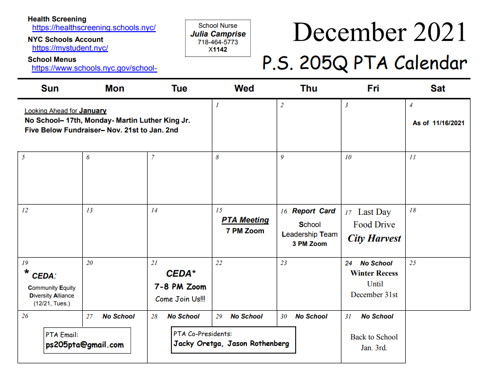 december 2021 calendar