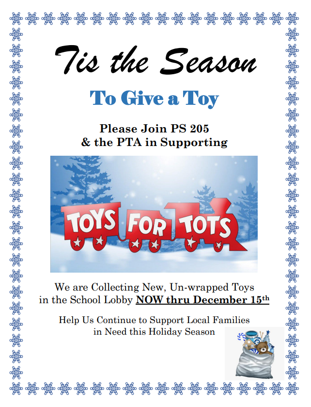 toys for tots flyer now through December 15th, 2021