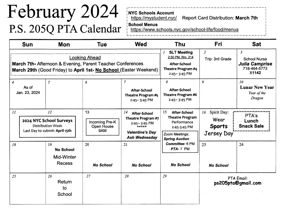 feb calendar 2024