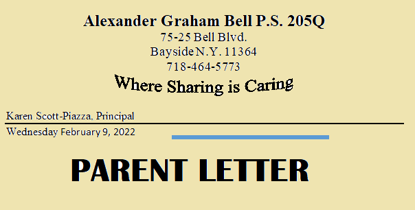 parent letter feb 9