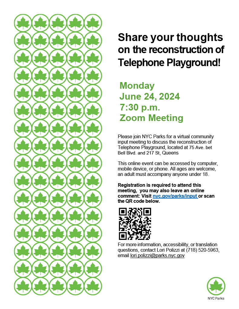 Park Department meeting June 24 via zoom