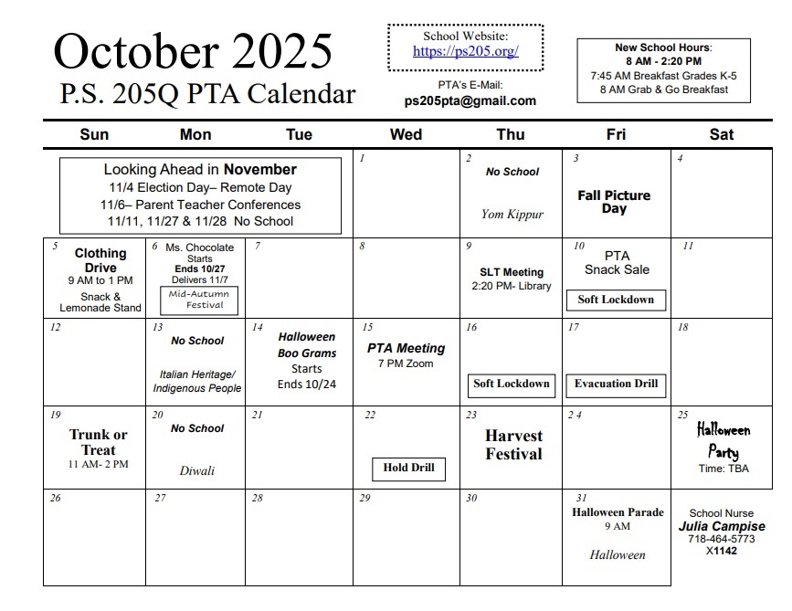 October 2025 Calendar